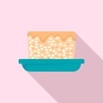 Rice cake icon, flat style Illustrazione stock