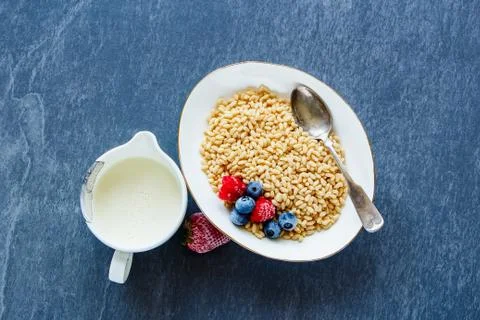 Rice cereal with berries Stock Photos