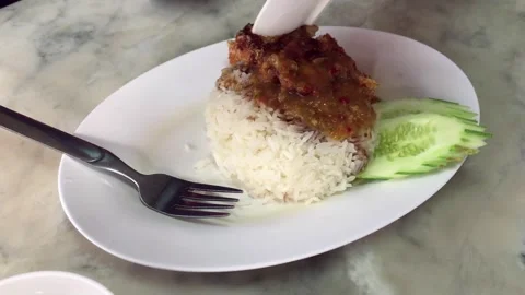Rice chicken Stock Footage 282888528