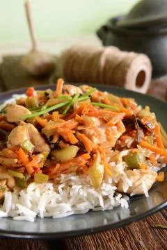 Rice with chicken Stock Photos