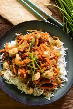 Rice with chicken Stock Photos