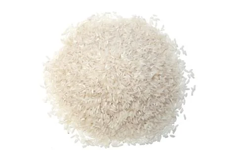 Rice closeup on white background Stock Photos