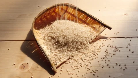 Rice Concept at falling rice Видео 162615977