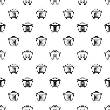 Rice cooker pattern seamless background vector illustration 스톡 일러스트
