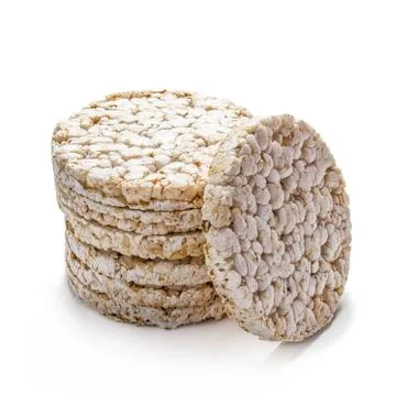Rice cracker on white Stock-Fotos
