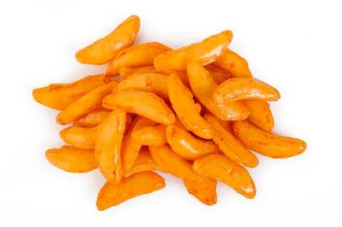 Rice crackers on white background Stock Photos