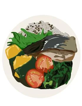 Rice dish Illustrazione stock