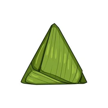 Rice dumpling wrapped in banana leaf traditional food Illustrazione stock