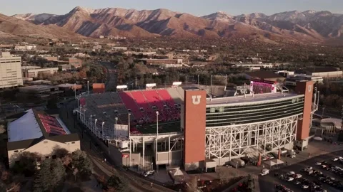 Rice-Eccles Stadium in Salt Lake City, Utah 4k Drone Shot Stock Footage 232818950