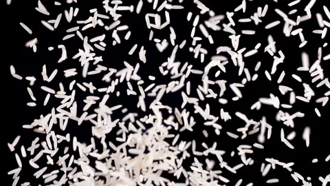 Rice explodes closeup in super slow motion 1000fps Stock Footage 257057391