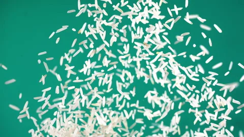 Rice explodes closeup in super slow motion 1000fps Stock Footage 257060152
