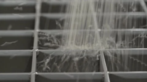 Rice falls through the grid. Rice factory. Stock Footage 130863305