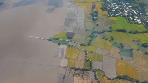 Rice fields in Mekong Delta, Tri Ton Ta Pa, An Giang province, Vietnam Vídeo Stock 327216491