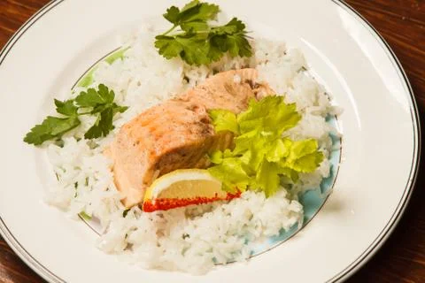 Rice with fish Stock Photos