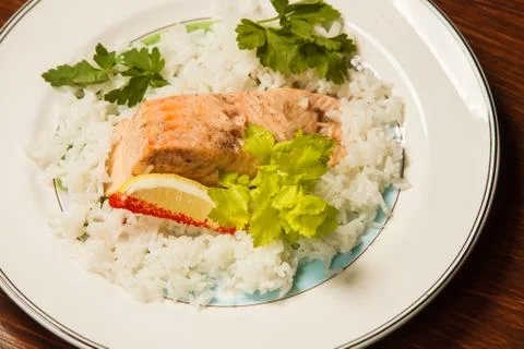 Rice with fish Stock Photos