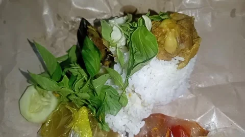 Rice with fish sambal Stock Footage 323351893