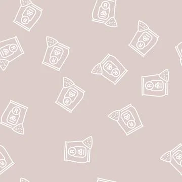 Rice flour package line seamless pattern Stock Illustration