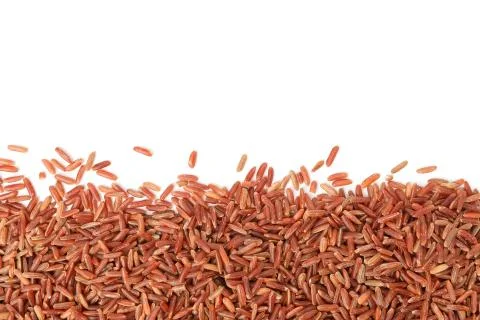 Rice frame isolated on white background, top view 写真素材