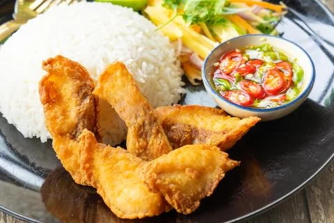 Rice fried fish Stock-Fotos