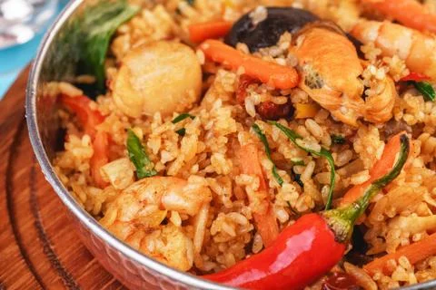Rice fried with vegetables Stock Photos