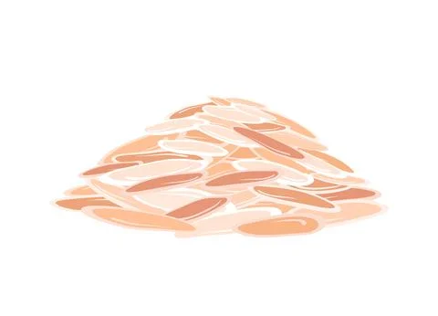 Rice grain. Vector red, brown, white basmati seed Stock Illustration