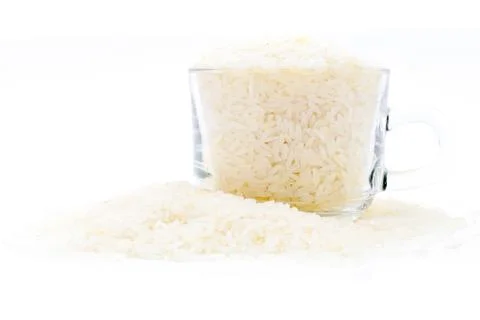 Rice grain on white background Stock Photos