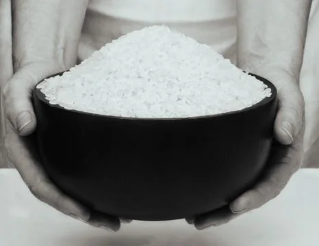 Rice in the hands Foto stock