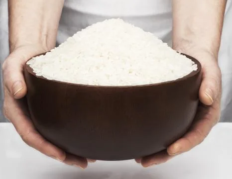 Rice in the hands Foto stock