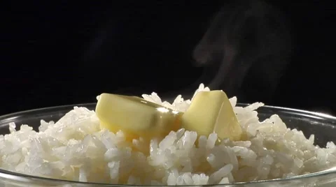 Rice with knobs of butter Stock Footage 8574106