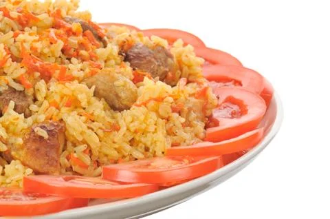 Rice with meat Stock Photos