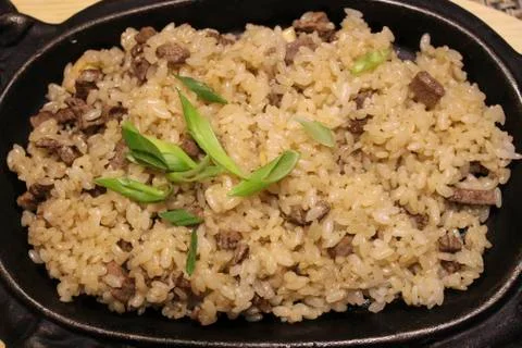 Rice with meat Stock Photos