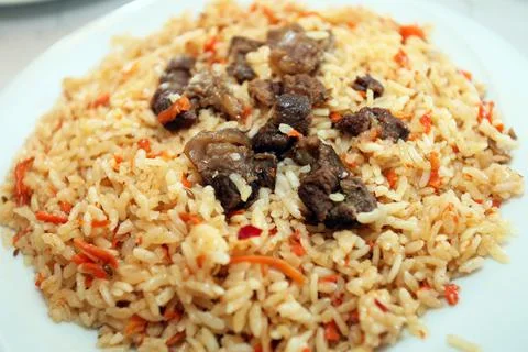 Rice with meat Stock Photos