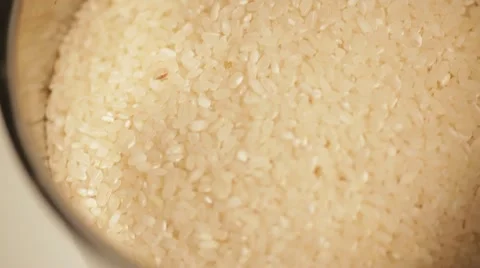 Rice in a metal pan. Stock Footage 22244782