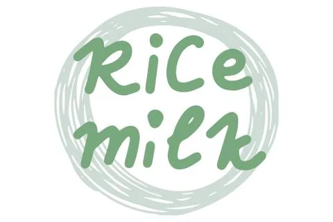Rice Milk. Vector element for logos, labels, badges, stickers. Vector illustr Stock Illustration
