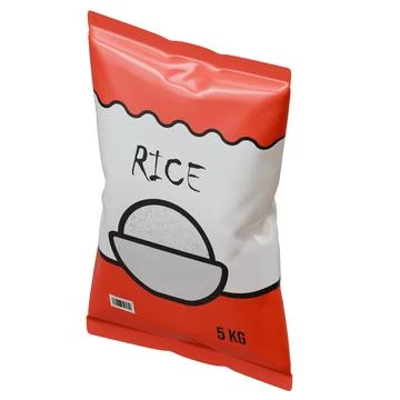 Rice packaging 3d design element Stock Illustration