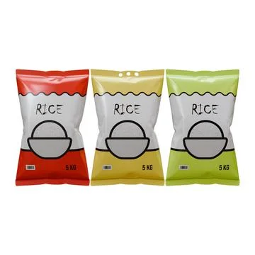Rice packaging 3d design element Stock Illustration