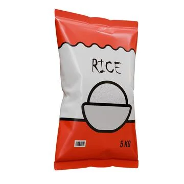 Rice packaging 3d design element Stock Illustration