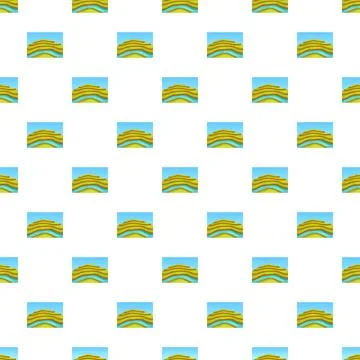 Rice paddy terraces pattern with blue sky Stock Illustration