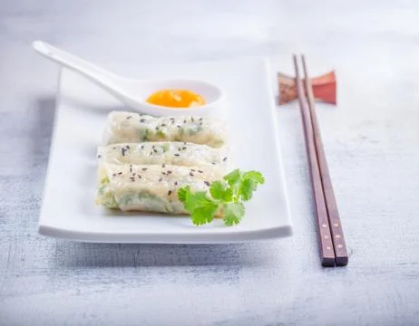 Rice Paper Rolls Stock Photos