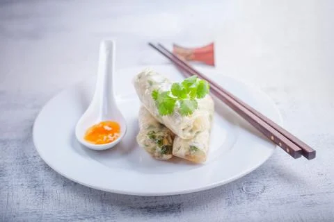 Rice Paper Rolls Stock Photos