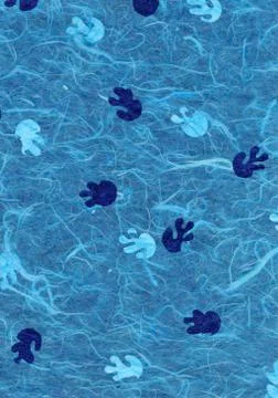 Rice paper texture - bright blue jellyfish xxxxl Stock Illustration