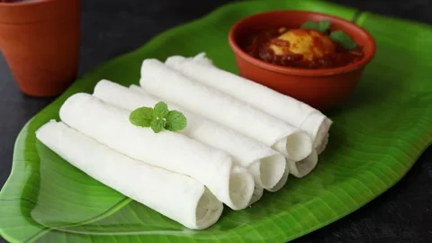Rice Pathiri pathir flat bread spicy chi... | Stock Video | Pond5