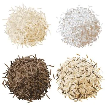 Rice pile set vector illustration Stock Illustration