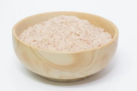 Rice  in a plate on white background Stock Photos