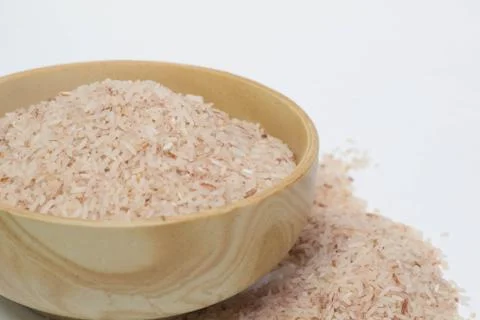 Rice  in a plate on white background Stock Photos