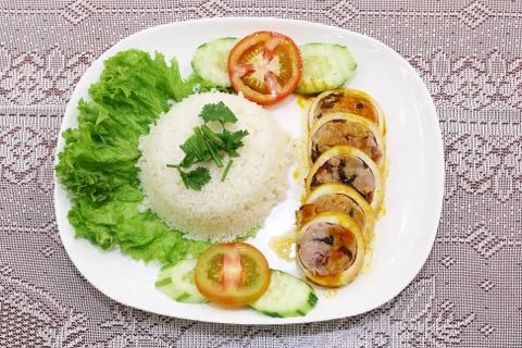 Rice with pork Stock Photos