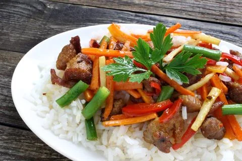 Rice with pork Stock Photos