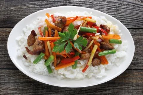 Rice with pork Stock Photos