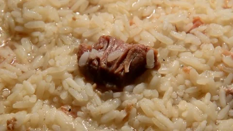 Rice with pork stew Stock Footage 252668372