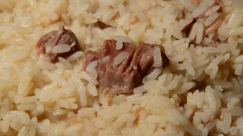 Rice with pork stew Stock Footage 252669251